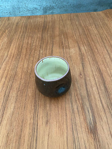 Wine, Tea or Macchiato Cup, Black / White Clay Edge Set of 4