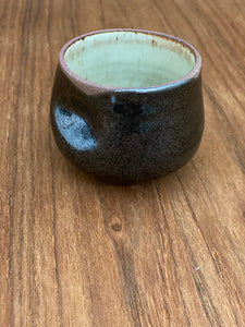 Wine, Tea or Macchiato Cup, Black / White Clay Edge